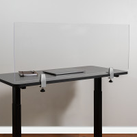 Flash Furniture BR-DDIA-45119-GG Clear Acrylic Desk Partition, 18